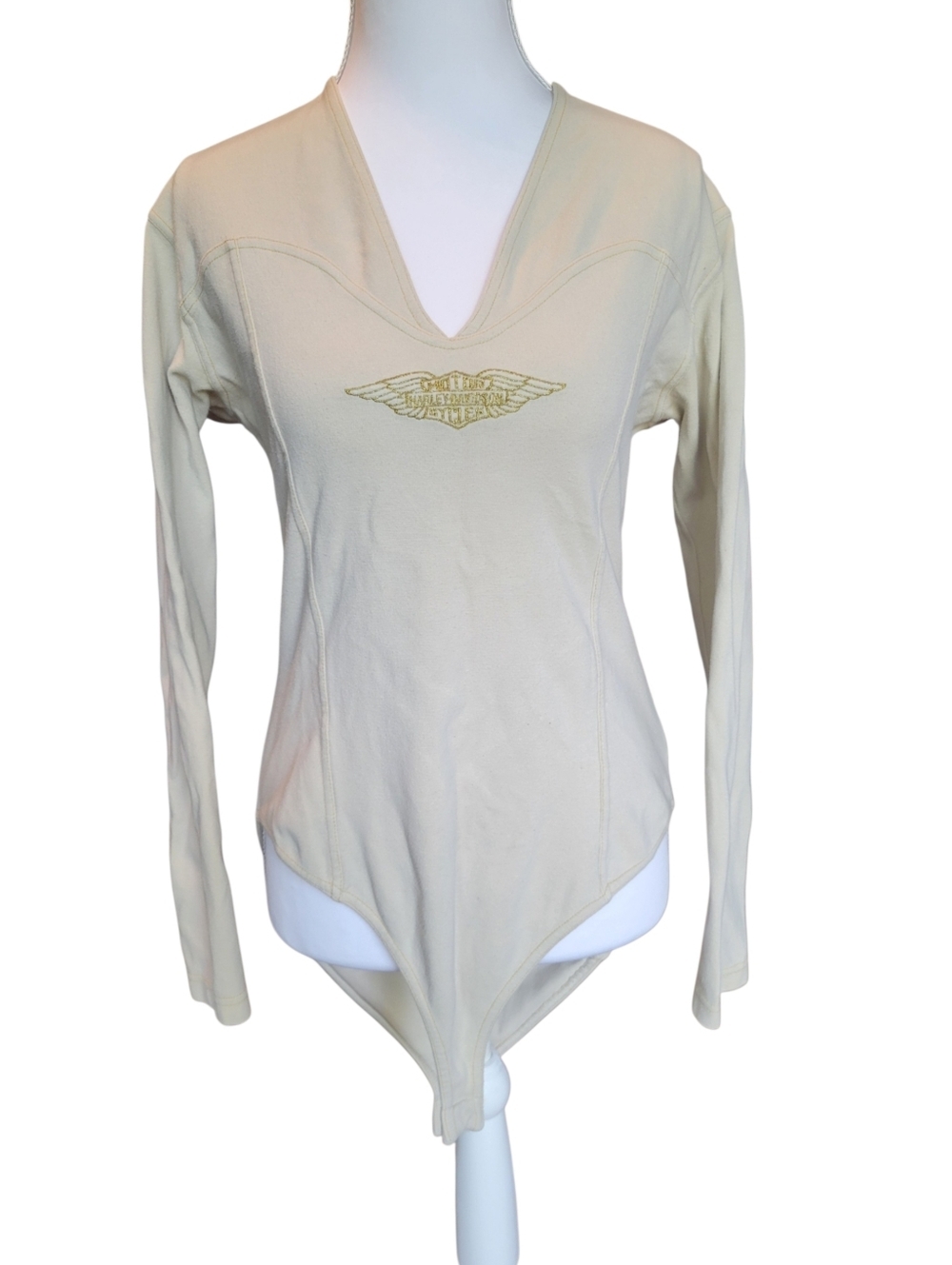 Harley Davidson Light Tan Long Sleeve Bodysuit